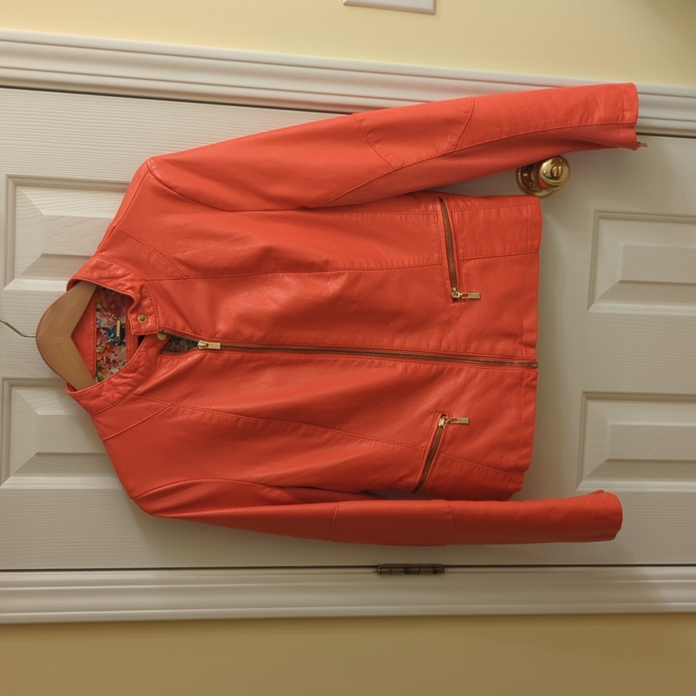Burnt orange leather jacket